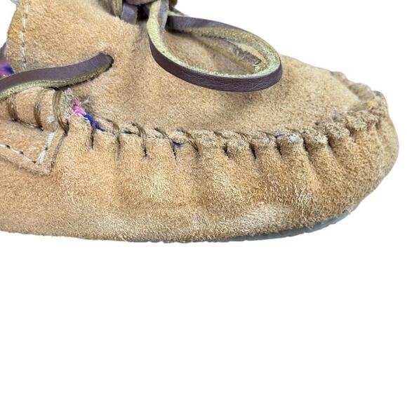 Minnetonka Suede Leather Moccasins Slip On Loafers Flats Shoes Fabric Lined 11 - Picture 2 of 16